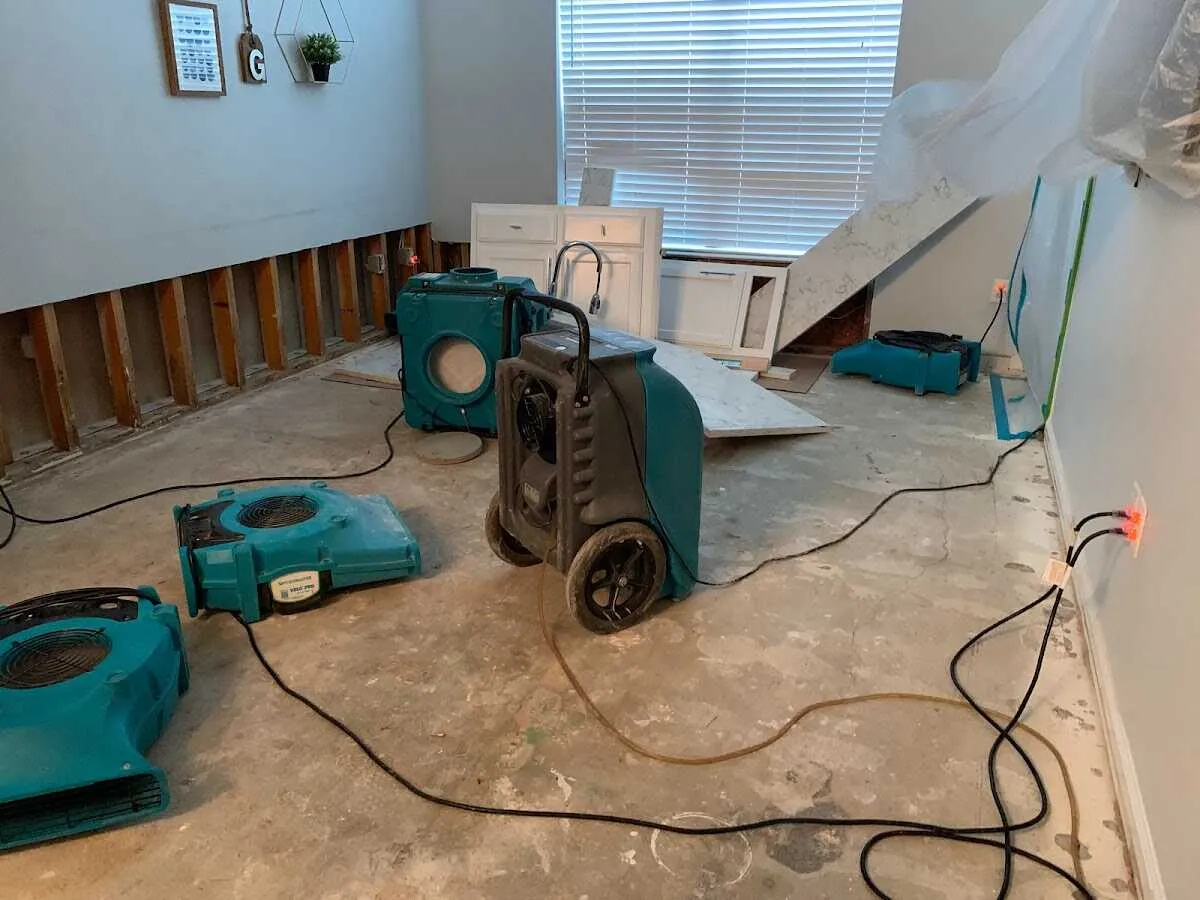 Dehumidifier in flood-cut room for Water Extraction & Removal in Le Ray